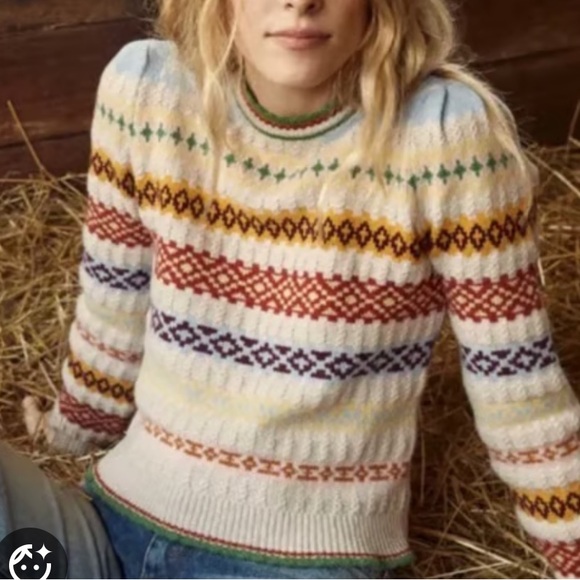 Doen Sweaters - Doen Cashmere Wool Brynn Fair Isle Sweater